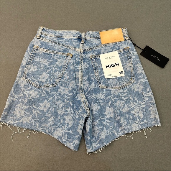 rag & bone Blue Floral High Waist Shorts - Picture 2 of 10